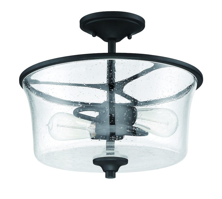Gwyneth 2-Light Convertible Semi-Flush Mount in Flat Black by Craftmade