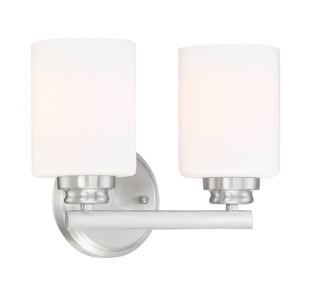Bolden Vanity Light in Brushed Polished Nickel / White Glass by Craftmade