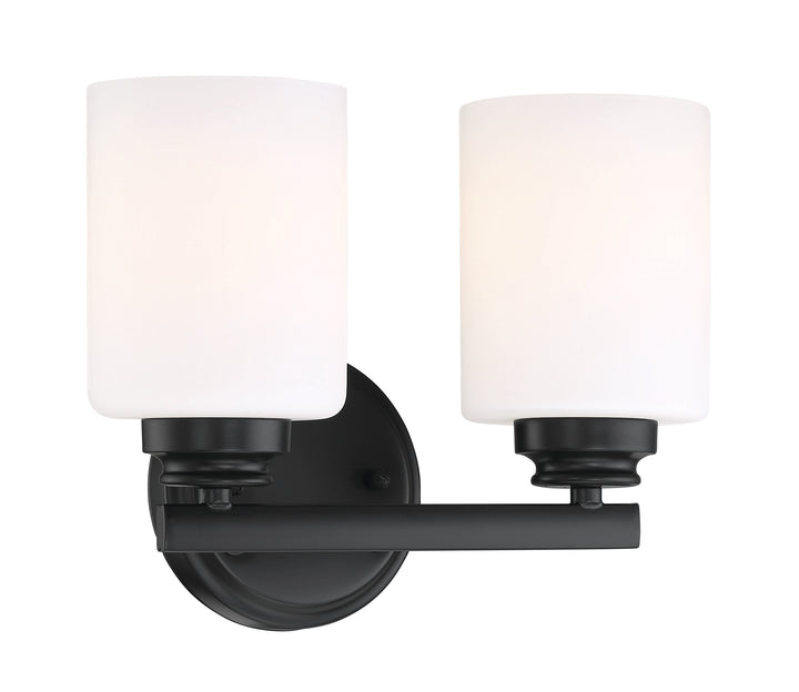 Bolden Vanity Light in Flat Black / White Glass by Craftmade