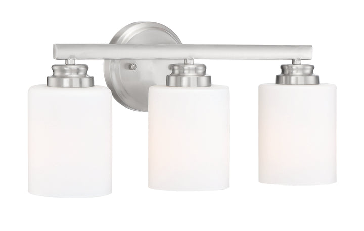 Bolden Vanity Light in Brushed Polished Nickel / White Glass by Craftmade