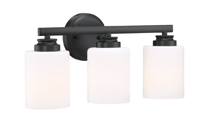 Bolden Vanity Light in Flat Black / White Glass by Craftmade