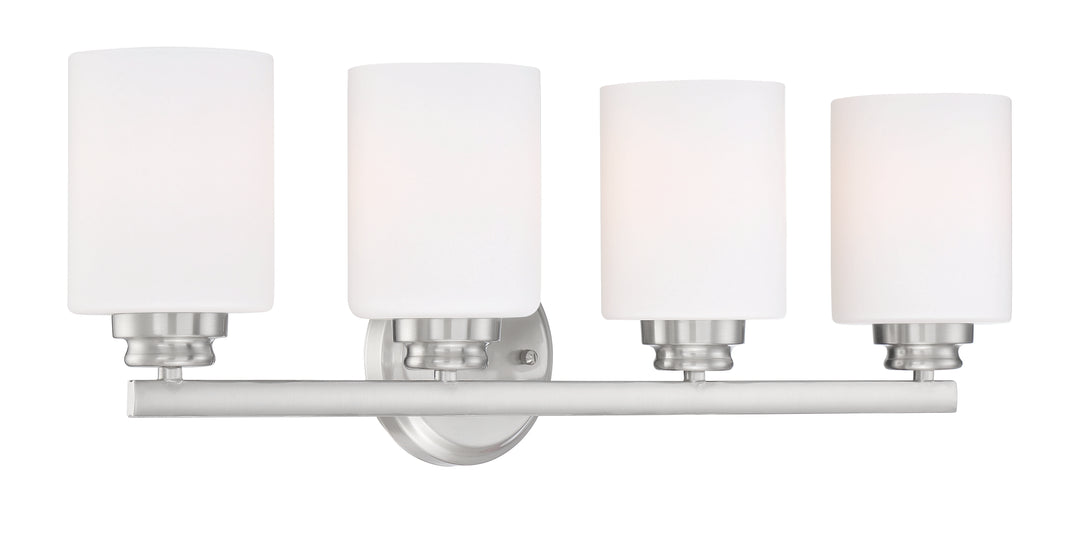 Bolden Vanity Light in Brushed Polished Nickel / White Glass by Craftmade