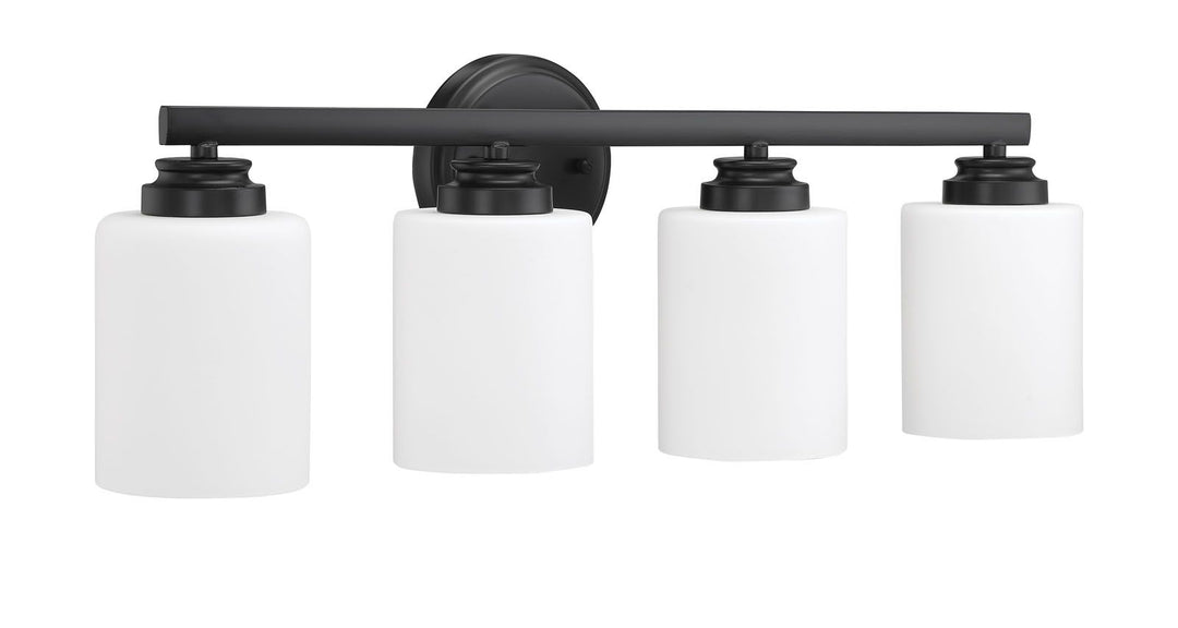 Bolden Vanity Light in Flat Black / White Glass by Craftmade