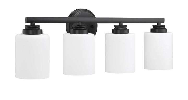 Bolden Vanity Light in Flat Black / White Glass by Craftmade