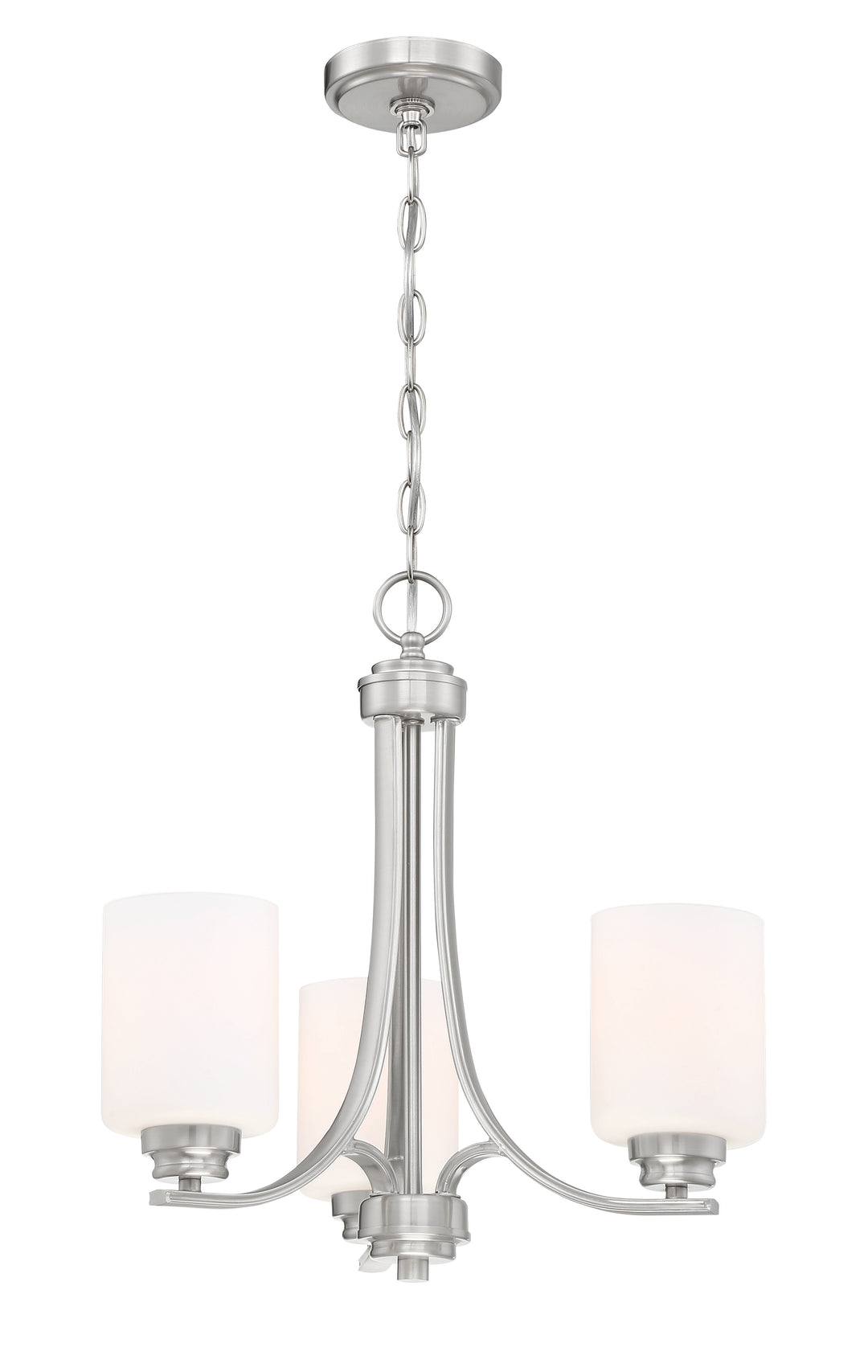 Bolden Chandelier in Brushed Polished Nickel / White Glass by Craftmade