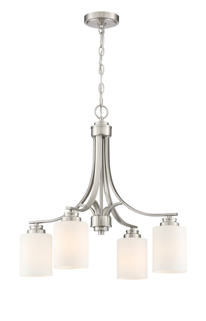 Bolden Chandelier in Brushed Polished Nickel / White Glass by Craftmade