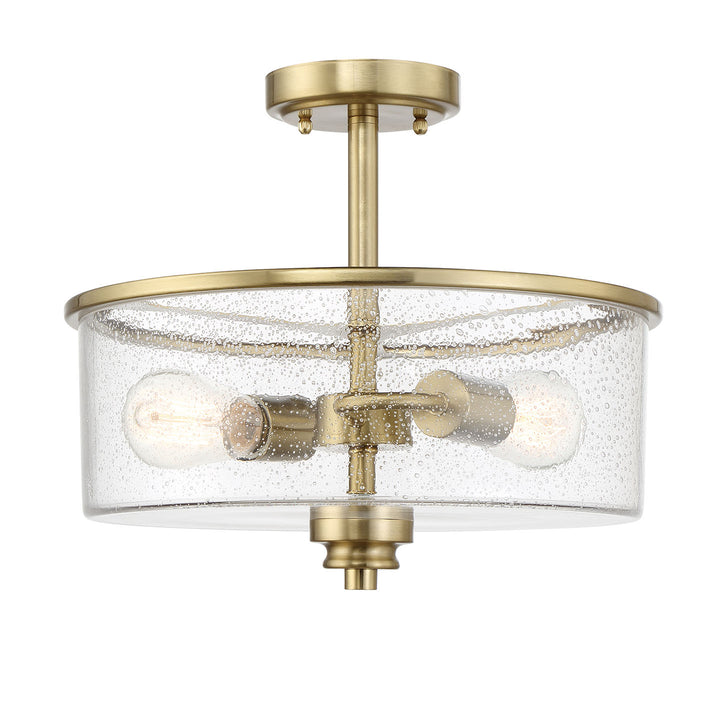 Bolden 2-Light Convertible Semi-Flush Mount in Satin Brass by Craftmade