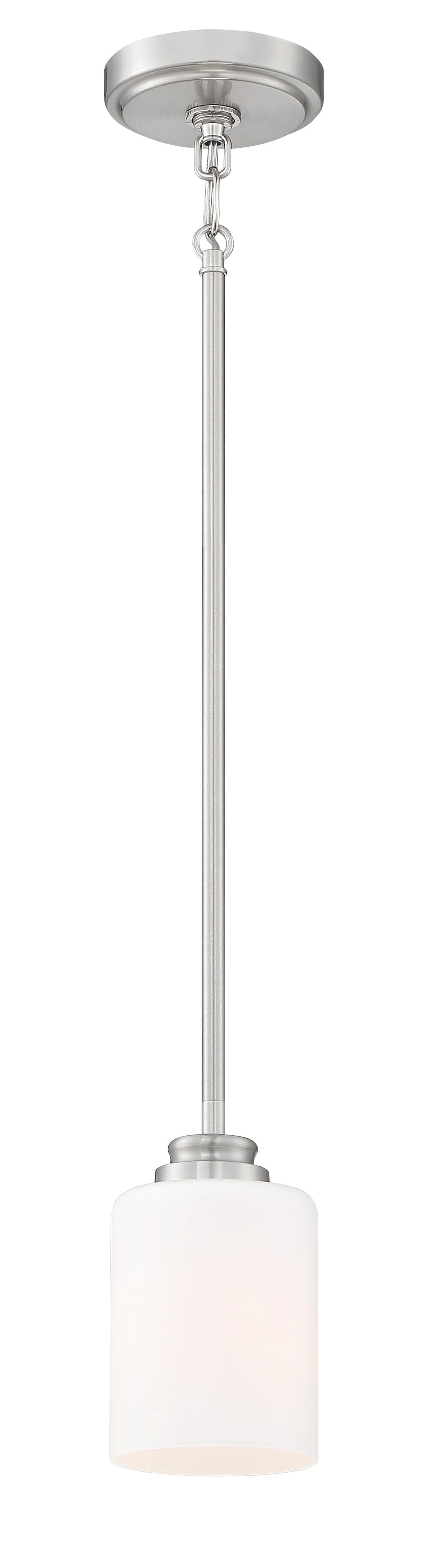 Bolden Pendant in Brushed Polished Nickel / White Glass by Craftmade