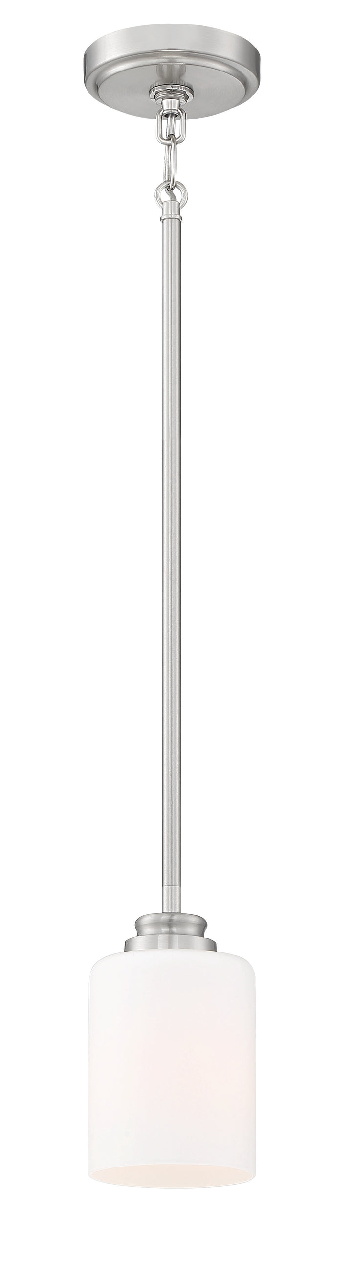 Bolden Pendant in Brushed Polished Nickel / White Glass by Craftmade