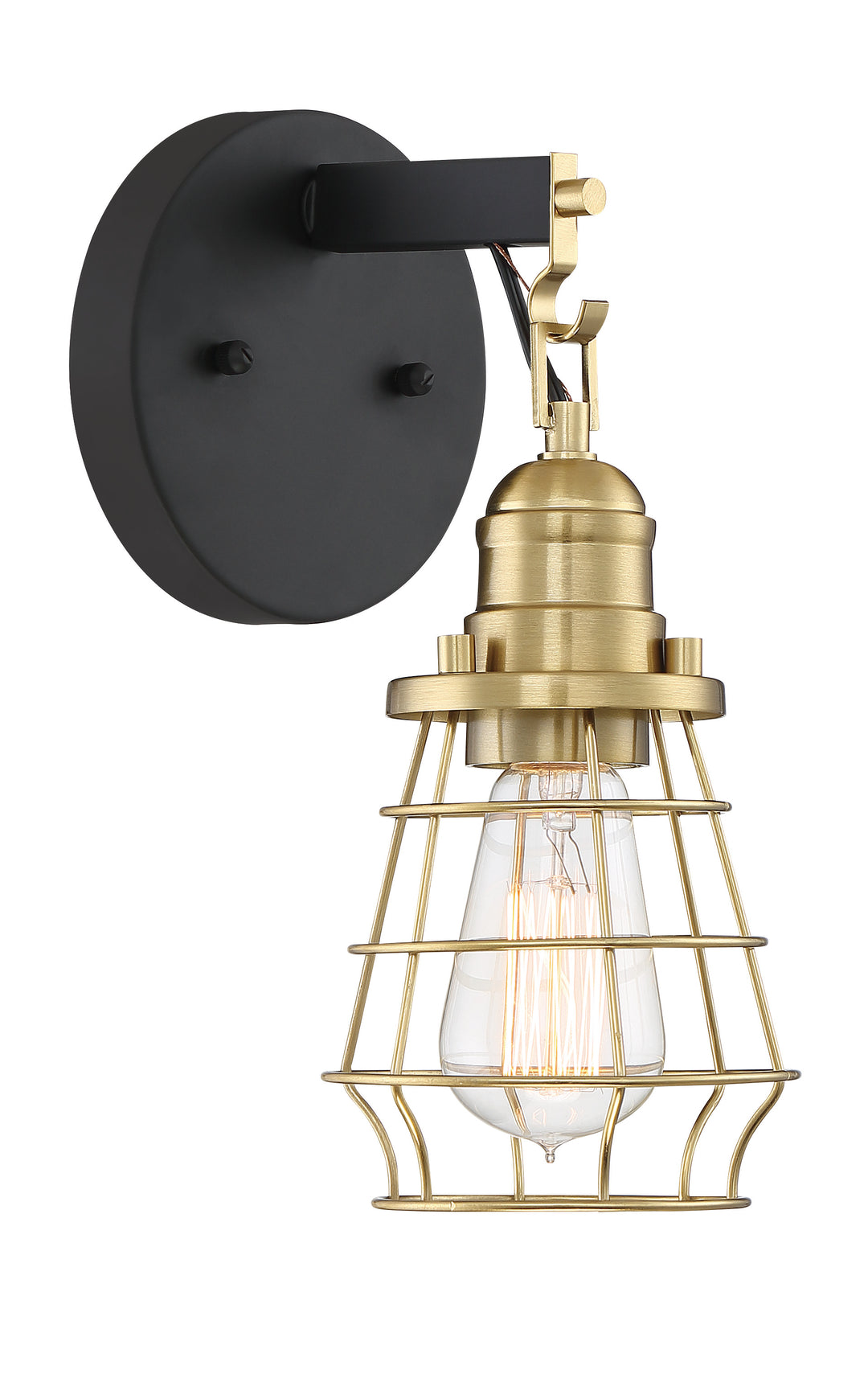 Thatcher Wall Sconce in Flat Black/Satin Brass by Craftmade