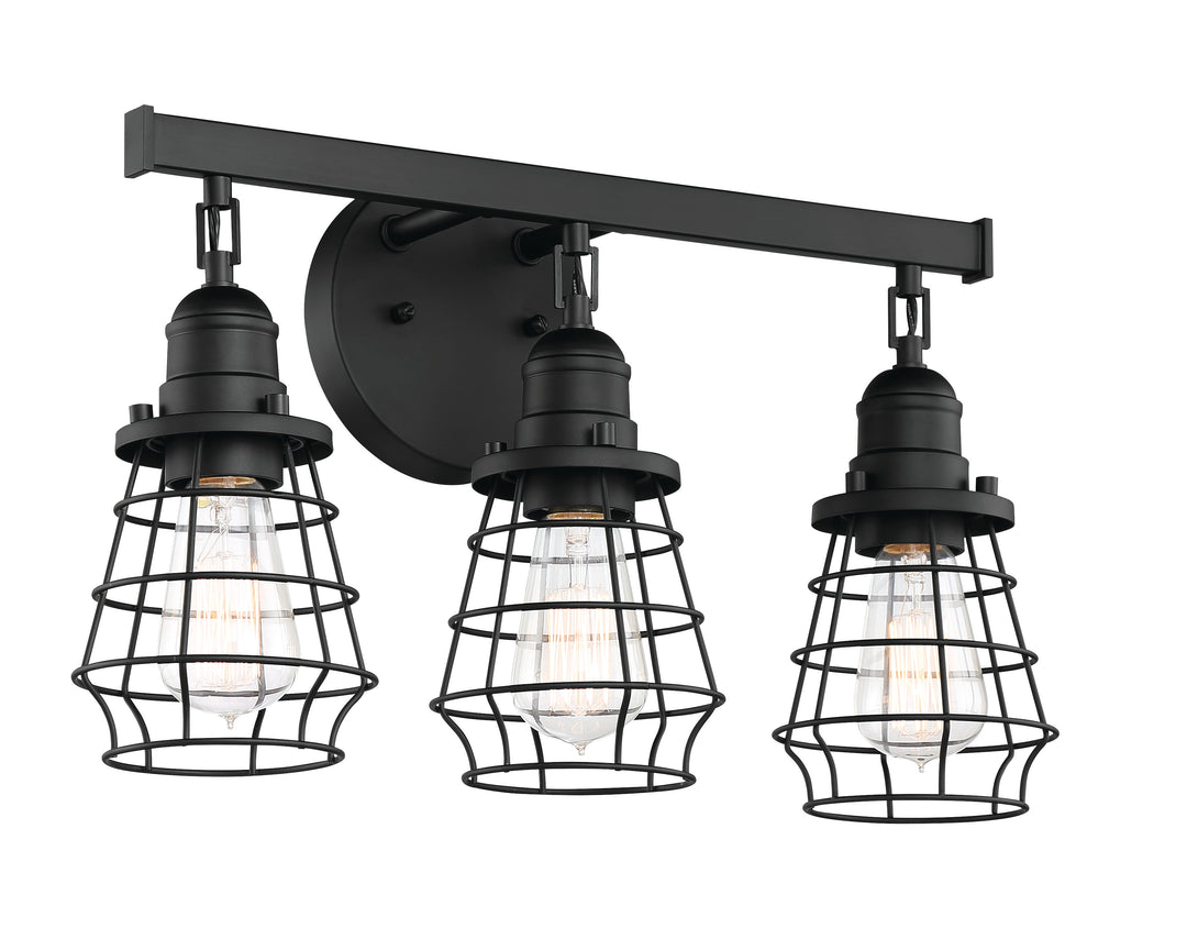 Thatcher Vanity Light in Flat Black by Craftmade
