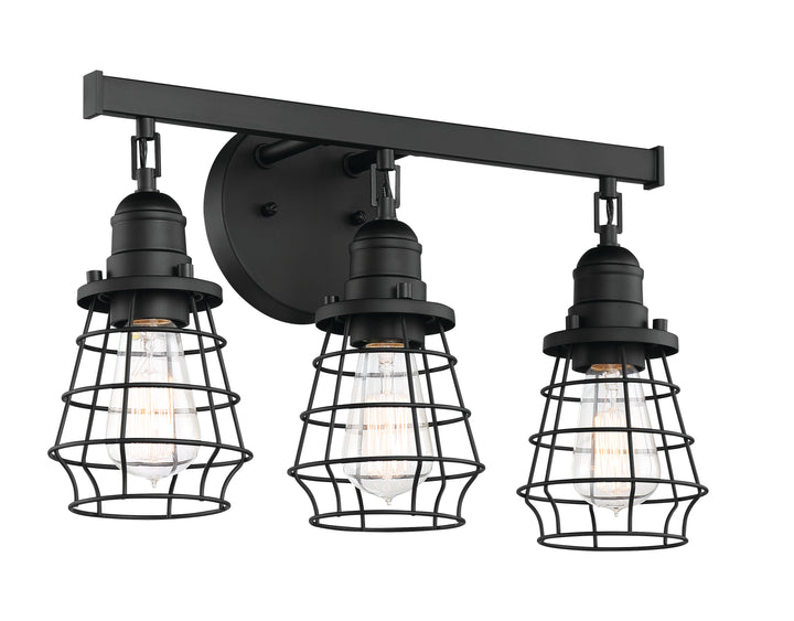 Thatcher Vanity Light in Flat Black by Craftmade