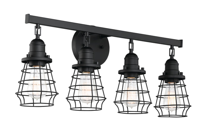 Thatcher Vanity Light in Flat Black by Craftmade