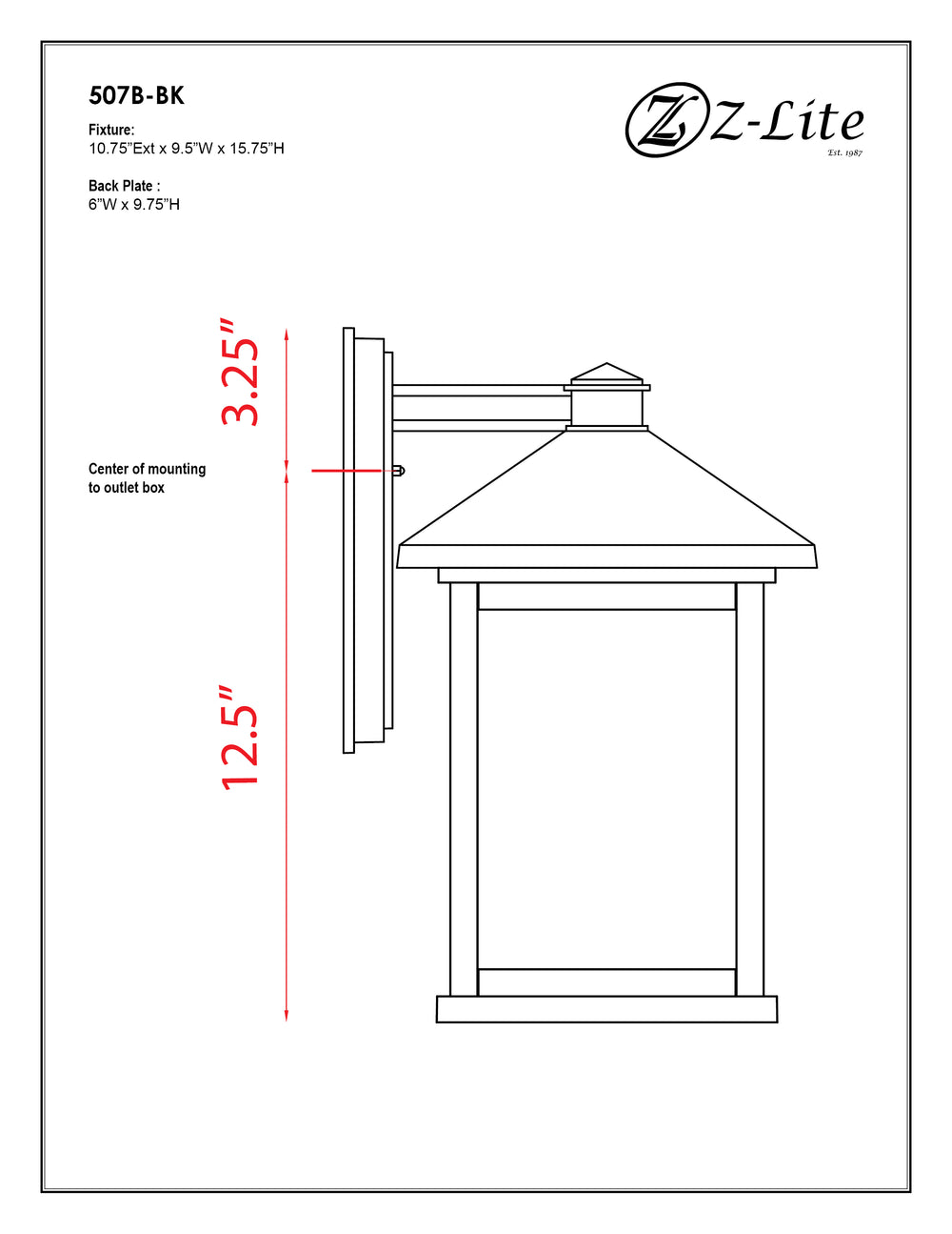 Holbrook - 1 Light Outdoor Wall Light