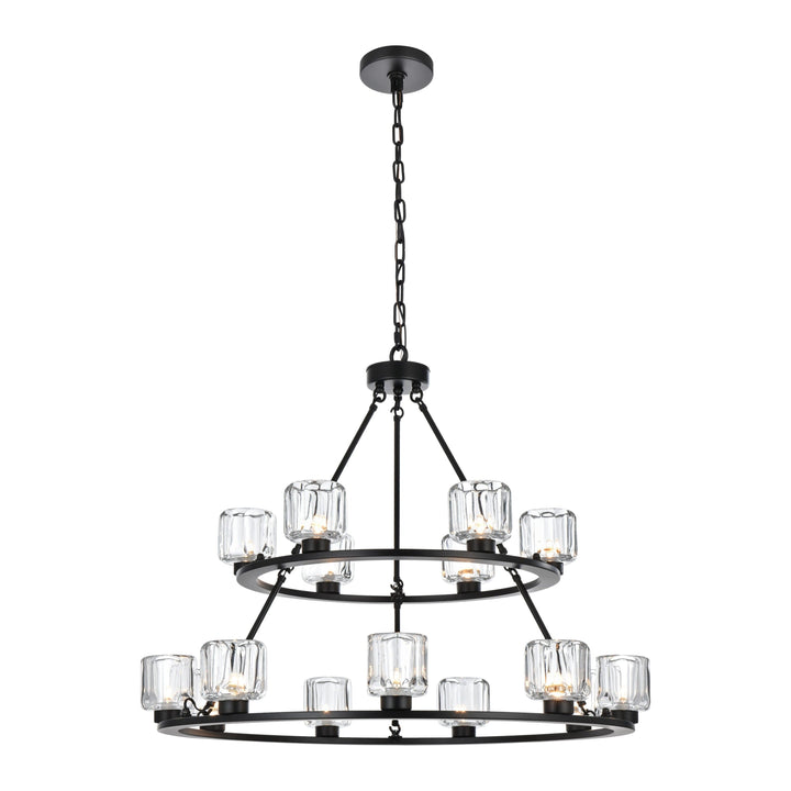 Cadence Chandelier in Black by Elegant