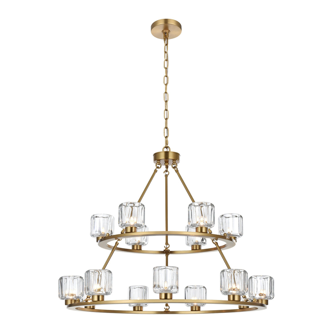 Cadence Chandelier in Satin Gold by Elegant