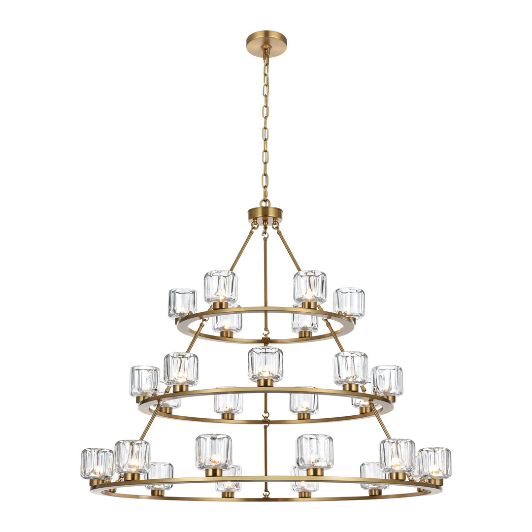 Cadence Chandelier in Satin Gold by Elegant