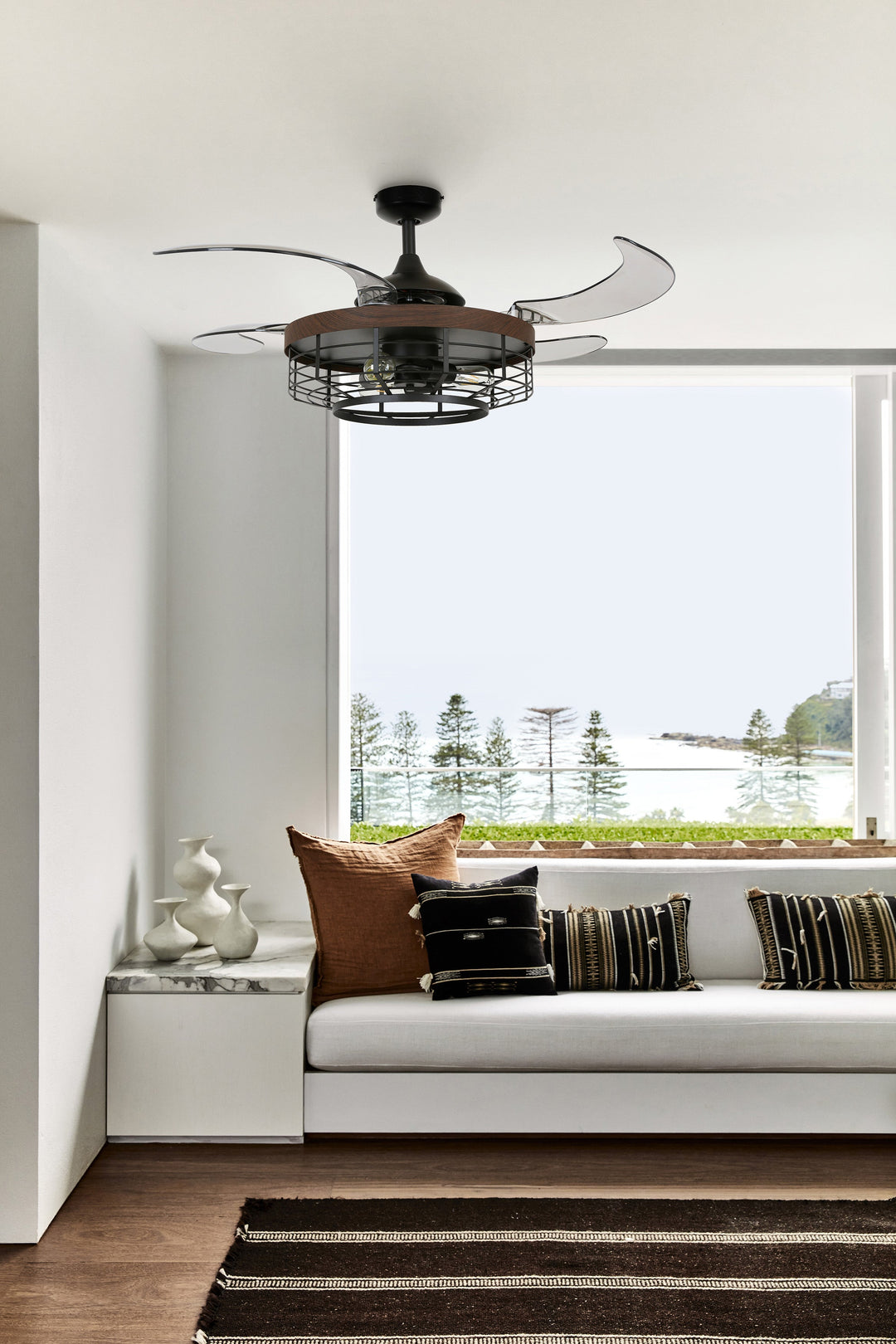 Fanaway Montclair 48" Retractable Blade Ceiling Fan with LED Light