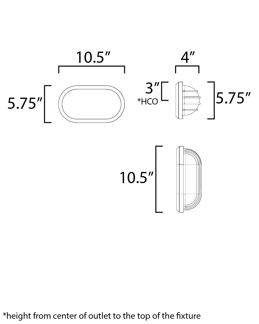 Bulwark 1-Light LED Outdoor Wall Sconce dimensions diagram