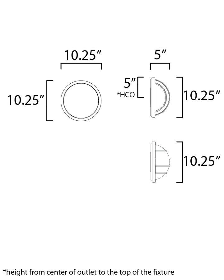 Bulwark 1-Light LED Outdoor Wall Sconce dimensions diagram