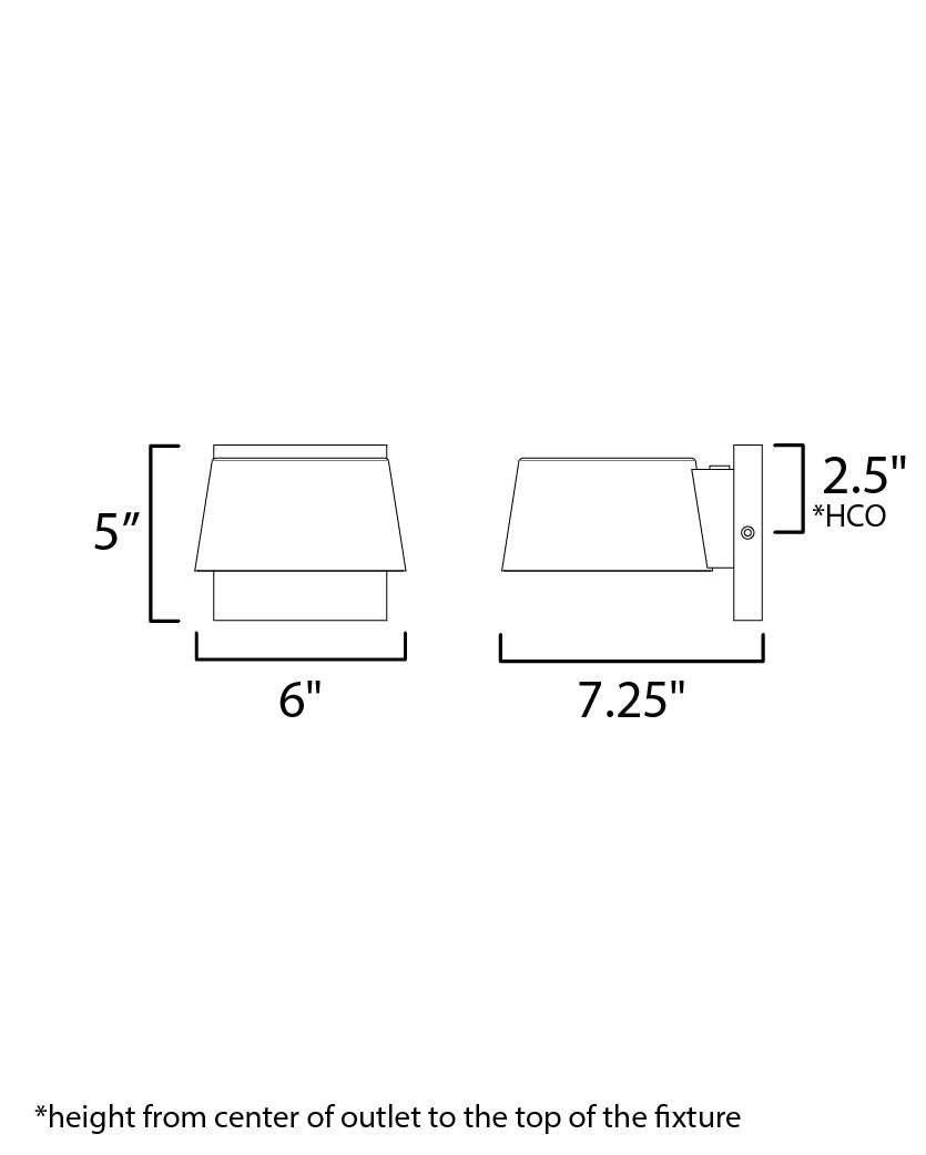 Gateway Outdoor Wall Lantern dimensions diagram