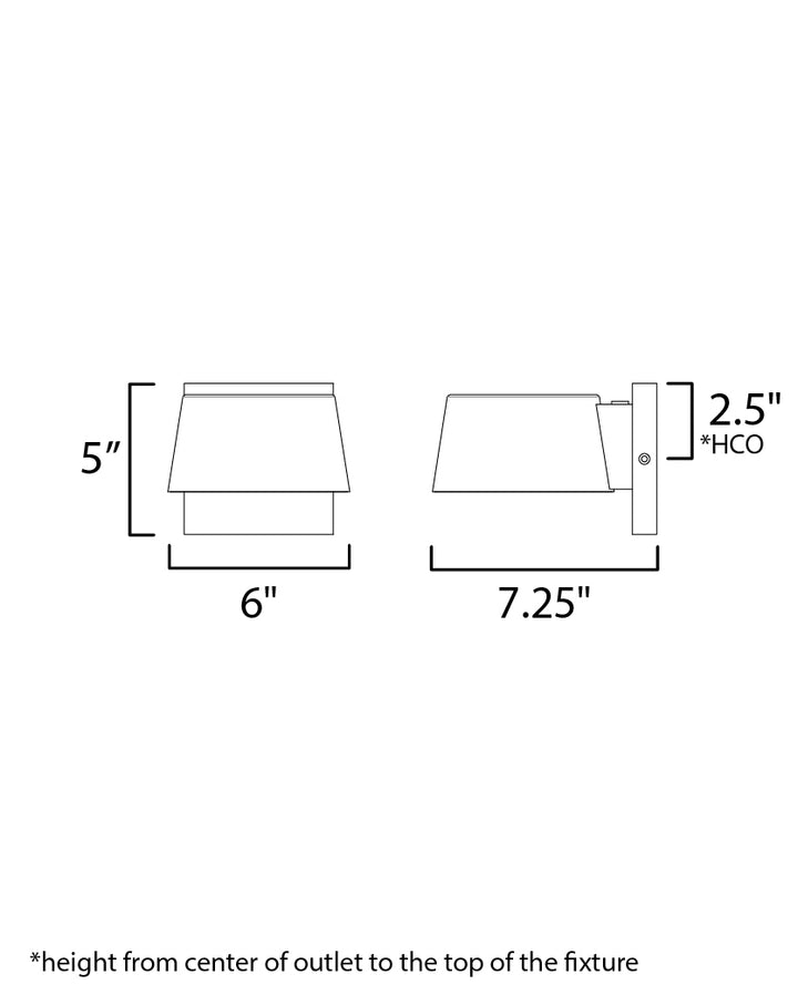 Gateway Outdoor Wall Lantern dimensions diagram