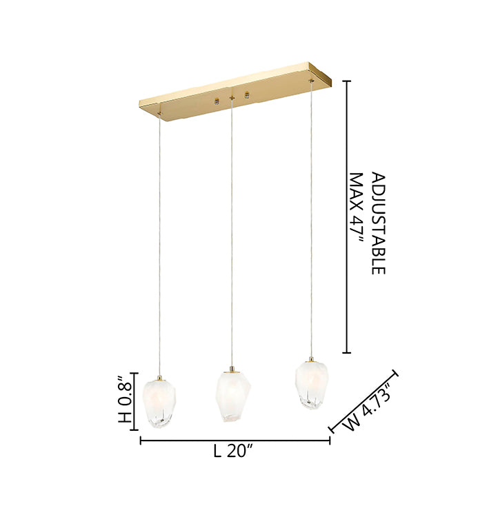 Frame Island Light with Glass Hanging Pendants by Bethel - view 8