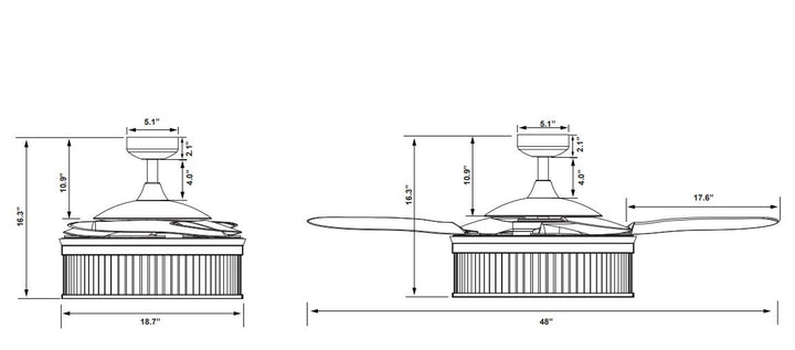Fanaway Corbelle 48" Retractable Blade Ceiling Fan with Light