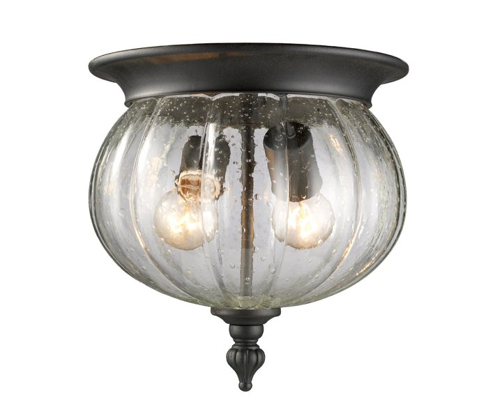 Belmont - 2 Light Outdoor Flush Mount in Black by Z-Lite