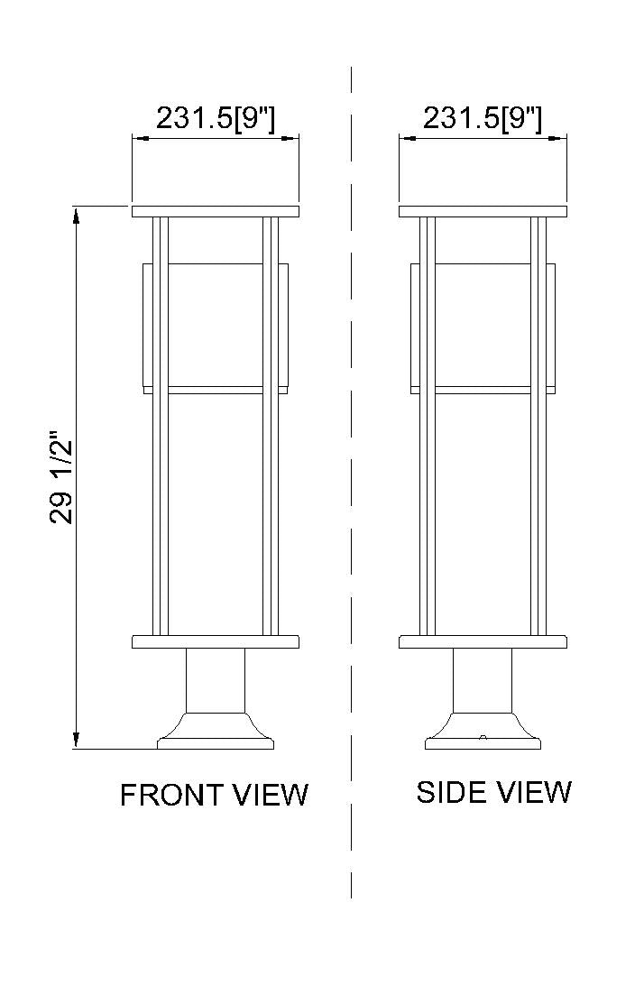 Luca - LED 1 Light Outdoor Pier Mount Light (517PHM-553PM-BK)