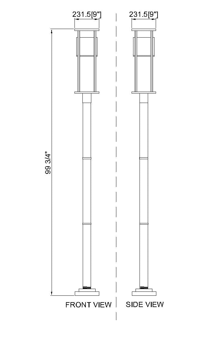 Luca - LED 1 Light Outdoor Post Light (517PHM-567P-BK)