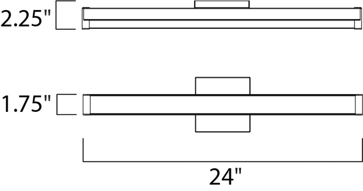 Spec 24" LED Bath Vanity dimensions diagram