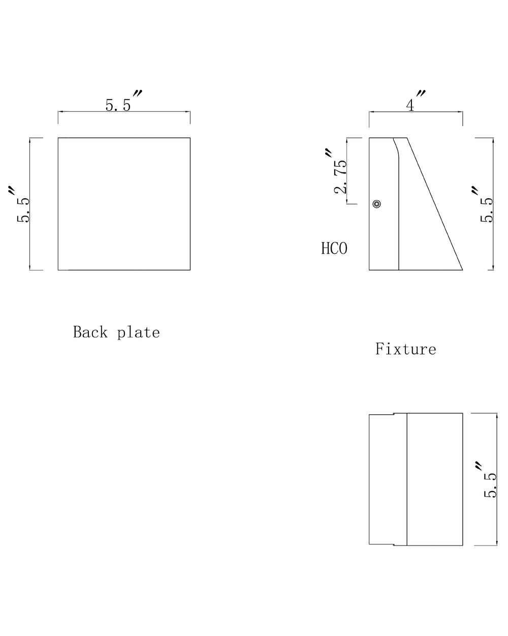 Pathfinder LED Outdoor Wall Sonce w/ Photocell dimensions diagram