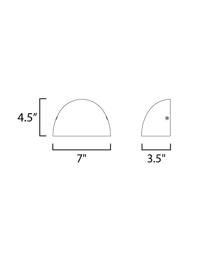 Pathfinder LED Outdoor Wall Sconce dimensions diagram