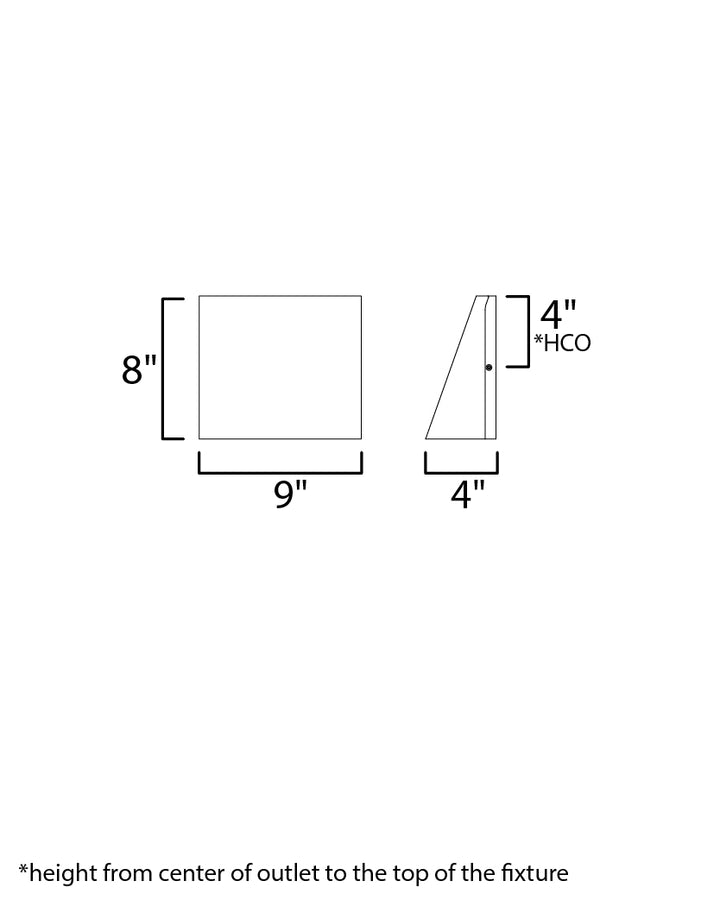 Pathfinder Large LED Outdoor Sconce dimensions diagram