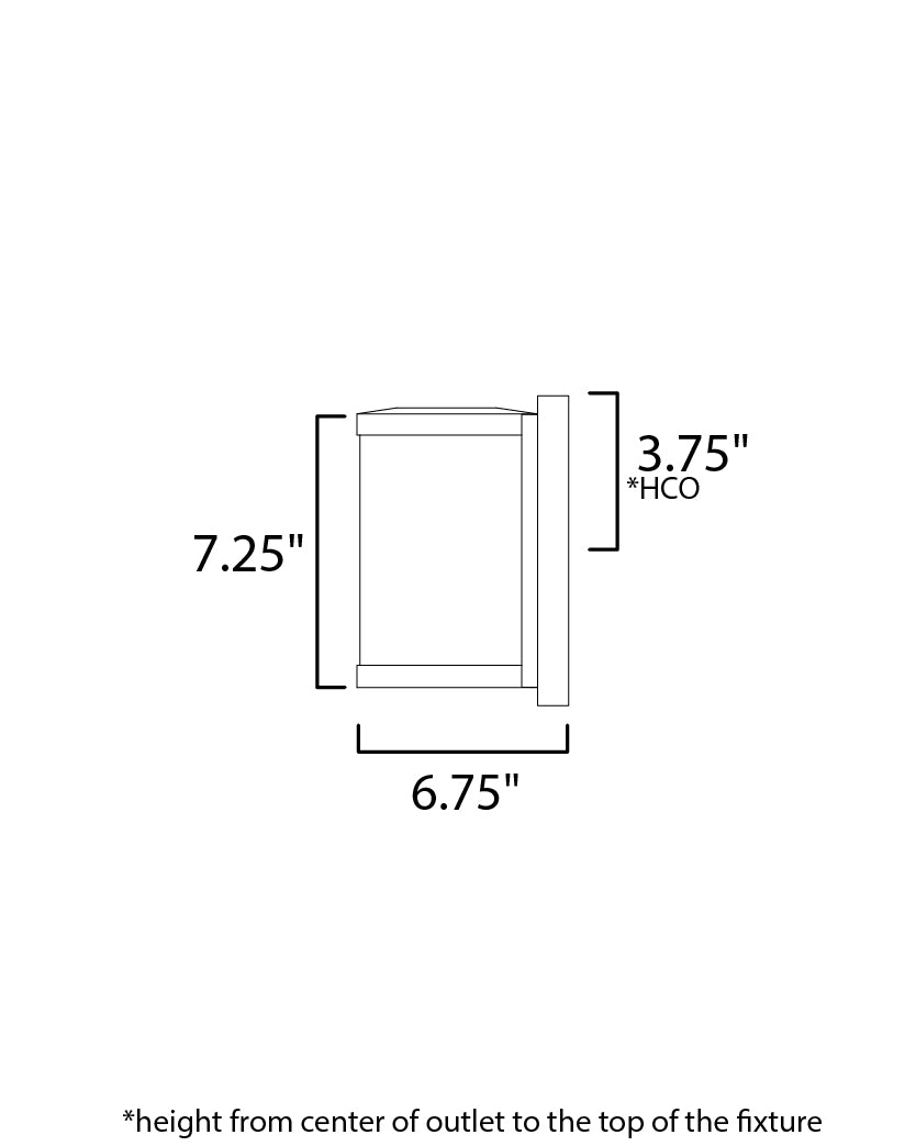 Barrel Small LED Outdoor Wall Sconce dimensions diagram