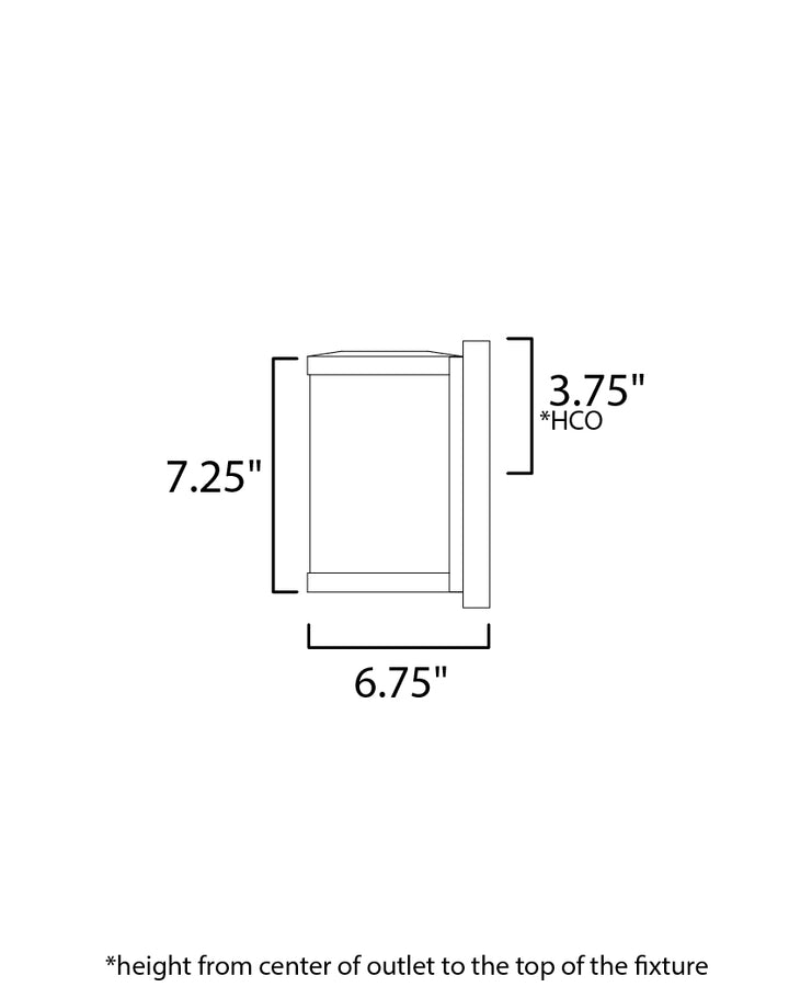 Barrel Small LED Outdoor Wall Sconce dimensions diagram