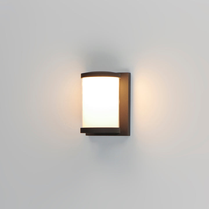 Barrel Small LED Outdoor Wall Sconce White / Black alternate view