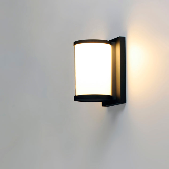 Barrel Medium LED Outdoor Wall Sconce White / Black alternate view