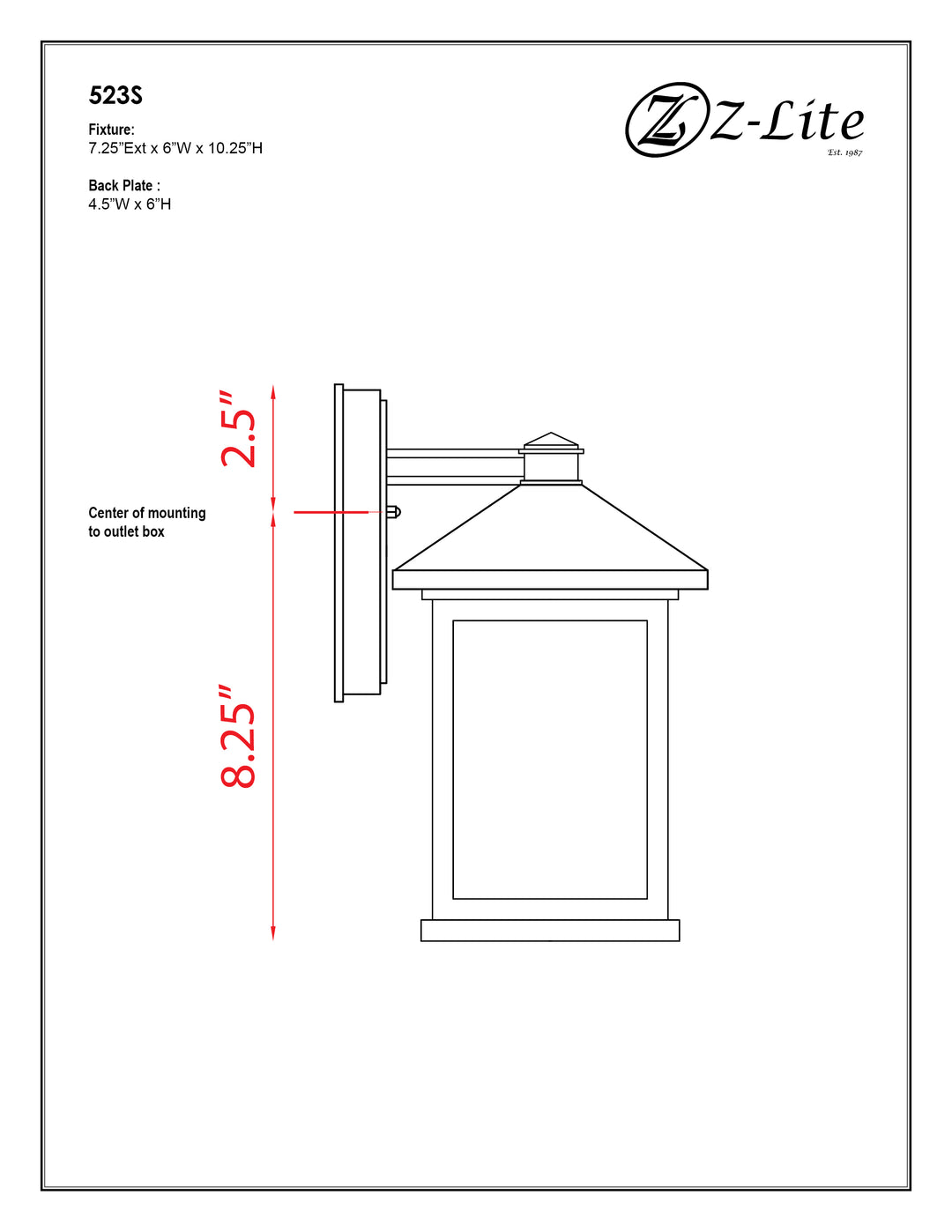 Mesa - 1 Light Outdoor Wall Light