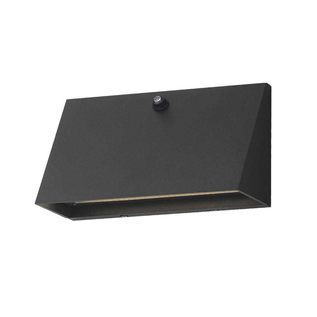 Pathfinder Wide LED Wall Sconce w Photocell-5CCT Black