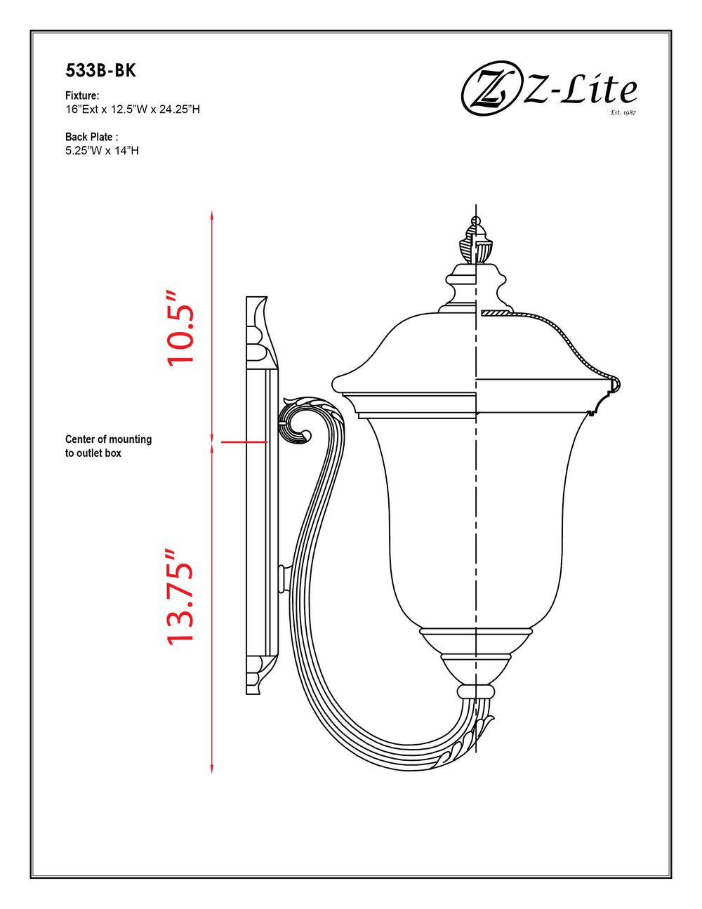 Armstrong - 3 Light Outdoor Wall Light