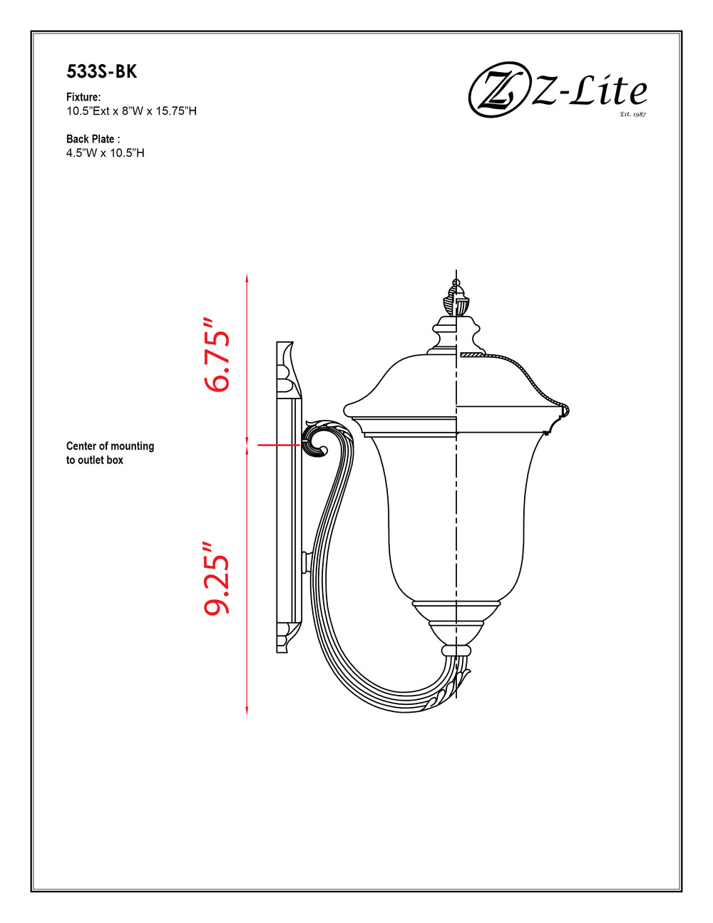 Armstrong - 1 Light Outdoor Wall Light
