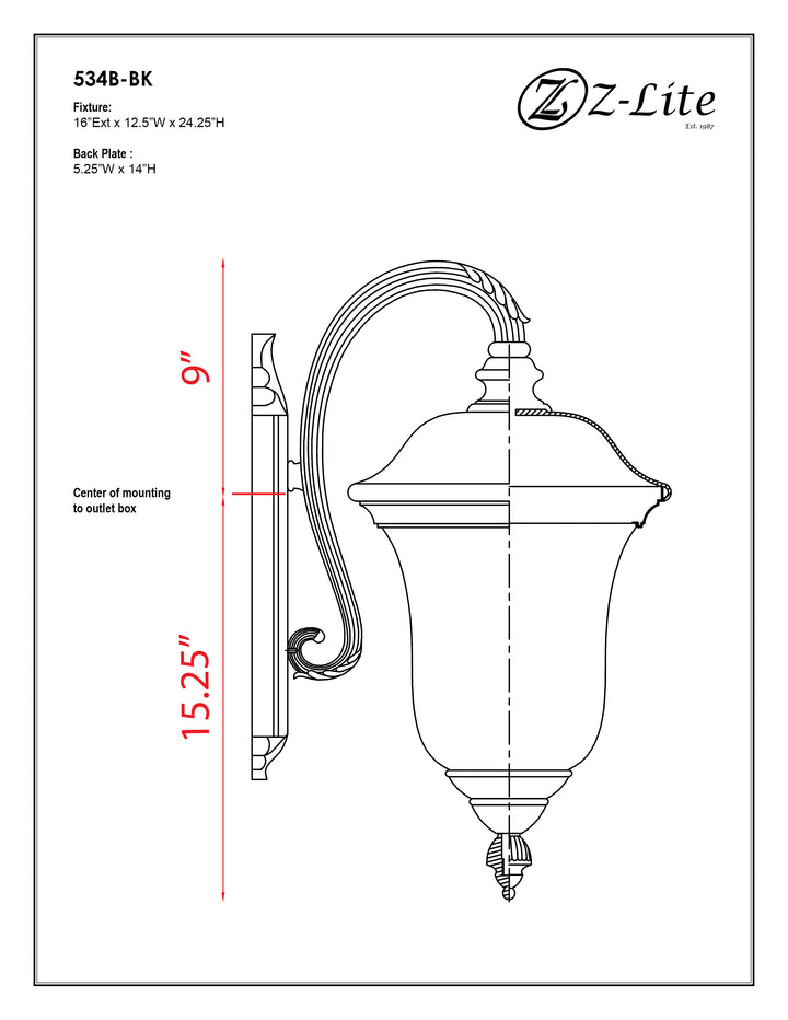 Armstrong - 3 Light Outdoor Wall Light (534B)