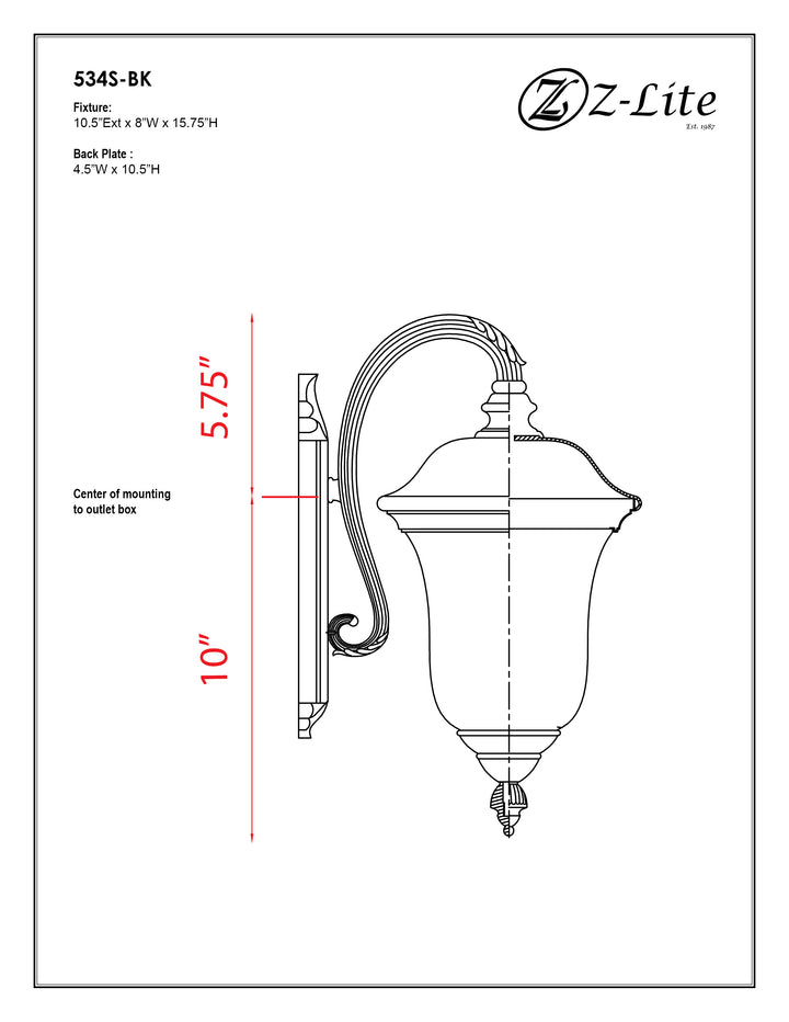 Armstrong - 1 Light Outdoor Wall Light (534S)