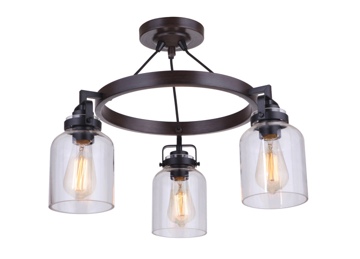 Foxwood 3-Light Convertible Semi-Flush Mount by Craftmade