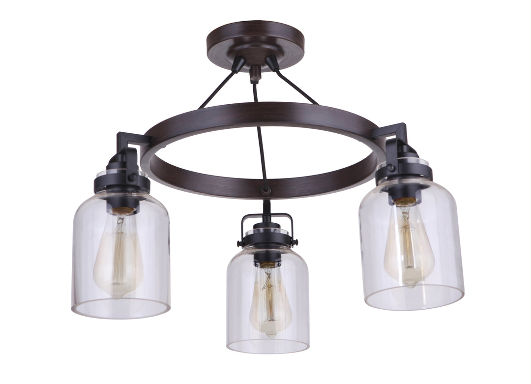 Foxwood 3-Light Convertible Semi-Flush Mount by Craftmade - view 2