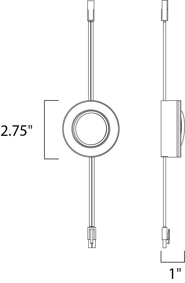 CounterMax MX-LD-AC LED Puck 2700K dimensions diagram