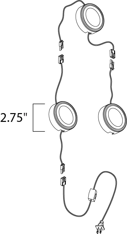 CounterMax MX-LD-AC LED Puck 2700K (3/PK) dimensions diagram