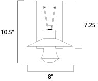 Civic Small LED Outdoor Wall Sconce dimensions diagram